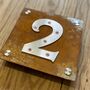 Double Layer Corten Steel House Number, thumbnail 12 of 12