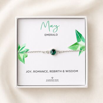 Birthstone Bracelet – Birthday Gift For Her – Sterling Silver, 2 of 12