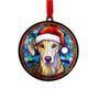 Lurcher In Santa Hat Suncatcher Decoration, thumbnail 5 of 6