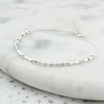 Strong Woman Sterling Silver Morse Code Chain Bracelet, 2 of 6