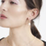 Maddie Silver Hoop Pearl Earrings, thumbnail 3 of 3