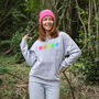 Neon Rainbow Snowflakes Christmas Sweatshirt Jumper, thumbnail 2 of 6