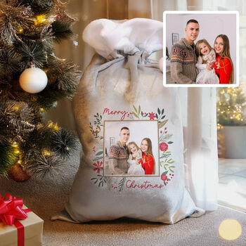 Personalised Christmas Photo Sack For Couples, 3 of 4