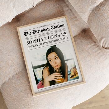 Personalised Birthday Newspaper Print, Birthday Gift, 3 of 6