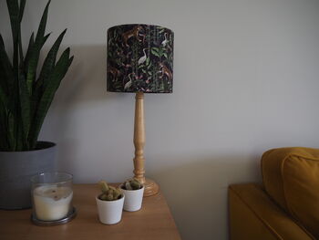 Jungle Print Lampshade With Cranes And Tigers, 2 of 10