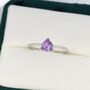 Genuine Amethyst Purple Trillion Cut Ring, thumbnail 6 of 9