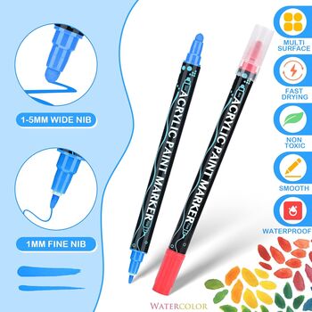 12 Acrylic Paint Pens Dual Tip Dot, 5 of 7