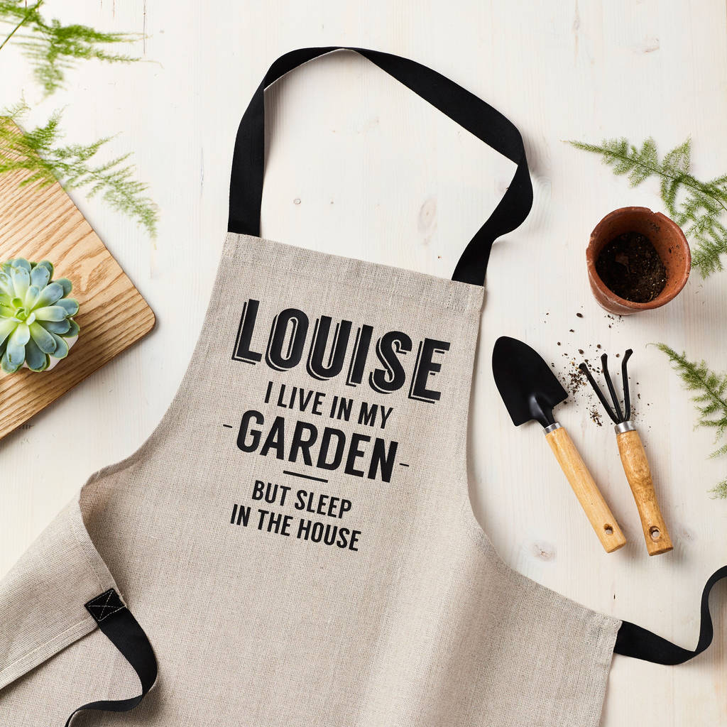 Personalised Linen Gardening Apron