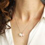 Personalised Hammered Matte Small Heart Trio Initial Charm Necklace, thumbnail 3 of 7