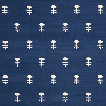 Navy And White Motif Handwoven Rug, 4 of 4