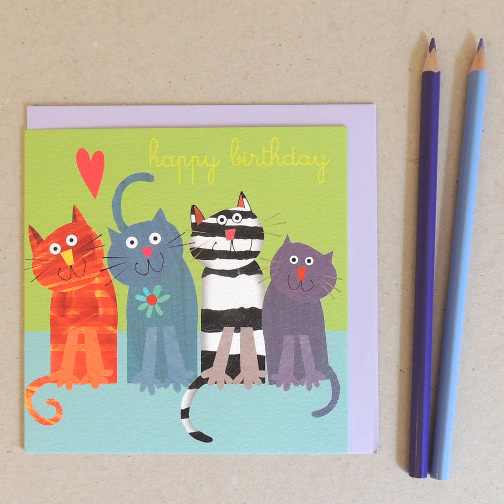 cats birthday card by kali stileman publishing | notonthehighstreet.com