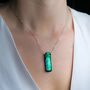 Emerald Green Dichroic Glass Necklace, thumbnail 3 of 4