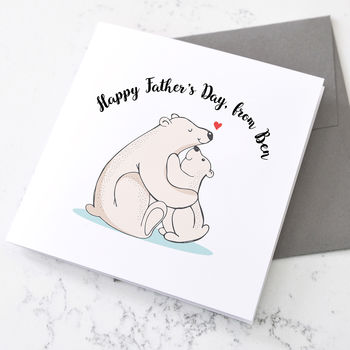 Personalised Bear Daddy And Bear Cub Card, 2 of 4
