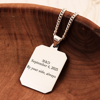 Dog Tag St Christopher Solid Silver Necklace, 5 of 12