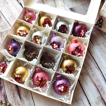 Vegan Chocolate Christmas Baubles, Handmade Gift, 3 of 8