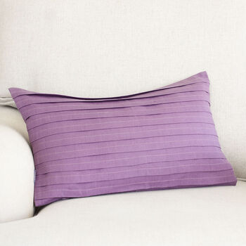 Mauve Pleated Linen Lumbar Cushion Cover, 2 of 2