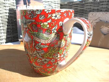 Set Of Six Aspen Mugs In Red Strawberry Thief, 9 of 12