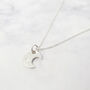 Crescent Moon Charm Wtih Star Sterling Silver Necklace, thumbnail 1 of 4
