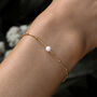 October Birthstone Opal Gold Bracelet, thumbnail 2 of 5