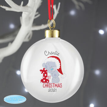 Personalised Tiny Tatty Teddy My 1st Christmas Bauble, 2 of 3