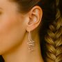 Spiral Drop Sterling Silver Dangle Ear Jackets, thumbnail 6 of 8