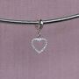 Sterling Silver Crystal Heart Charm, thumbnail 3 of 7