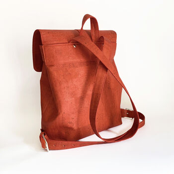 Sustainable Red Cork Backpack Medium, 7 of 7