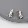 Sterling Silver Rocket Stud Earrings, thumbnail 4 of 10
