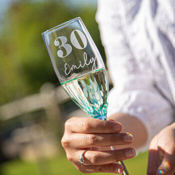 Personalised Age And Name Terrazzo Champagne Flute, 2 of 7