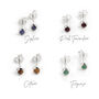 Tiny Birthstone Stud Earrings In Sterling Silver, thumbnail 4 of 5