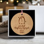 First Christmas Engaged Wooden Tree Bauble, thumbnail 1 of 6