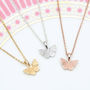 18ct Gold Plated Or Silver Tiny Butterfly Necklace, thumbnail 1 of 7