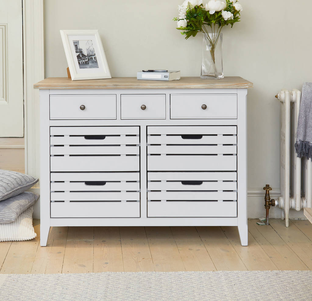 Ridley Grey Four Drawer Sideboard Servery, 1 of 7