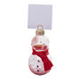 Glass Snowman Christmas Place Card Holders, thumbnail 2 of 3