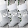 Personalised Baby Polar Bear Luxury Silver Stocking, thumbnail 5 of 6