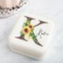 Personalised Sunflower Initial Jewellery Box, thumbnail 2 of 5
