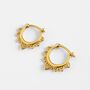 Dainty Lotus Huggie Hoops Earrings, thumbnail 2 of 6
