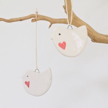 Ceramic Chick / Robin / Heart Hanging Decoration, 5 of 12