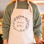 Personalised Floral Wreath Apron For The Kitchen, thumbnail 2 of 5