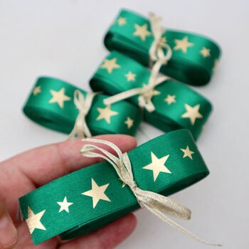 Satin Gold Star Gift Wrapping Ribbons, 3 of 7