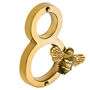 Solid Brass Bee Numbers In Brass Finish Four Inch, thumbnail 10 of 10