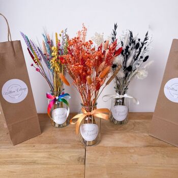 Colourful Dried Flower Arrangement With Personalised Vase Gift, 6 of 9