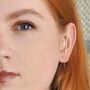 White Topaz Gold Plated Silver Minimalist Pin Ear Cuff, thumbnail 1 of 5
