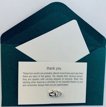 Thank You Card With Sterling Silver Token, 4 of 4