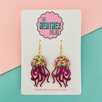 New Jellyfish Glitter Earrings *More Colours Available*, 5 of 8