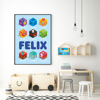 Block Happy Personalised Child Emotions Print, 2 of 4