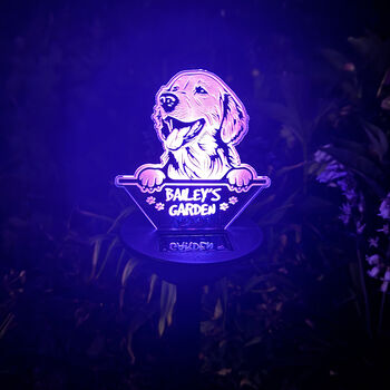Pet Dog Breed Colour Changing Solar Garden Light, 3 of 6