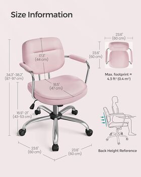 Desk Chair Ergonomic Synthetic Leather Office Chair, 12 of 12