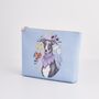Catherine Rowe Pet Portraits Whippet Blue Cotton Pouch, thumbnail 2 of 5
