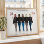 Personalised 21st Birthday Friends Print With Names, thumbnail 1 of 5